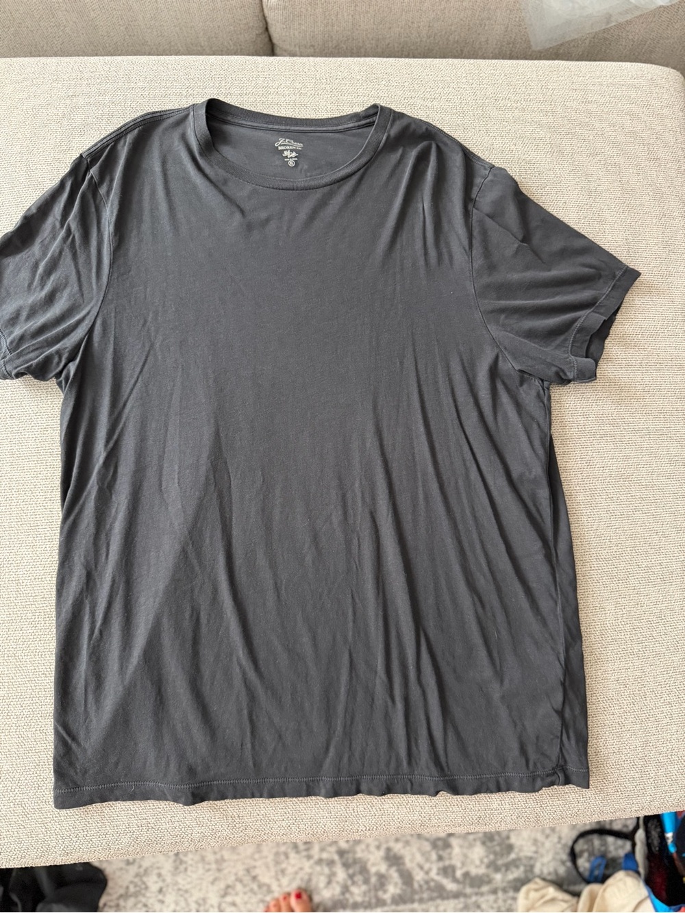 J. Crew Men's Charcoal Crew Neck Short Sleeve Tee